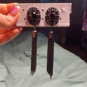 Fashionable Dark Black Earrings